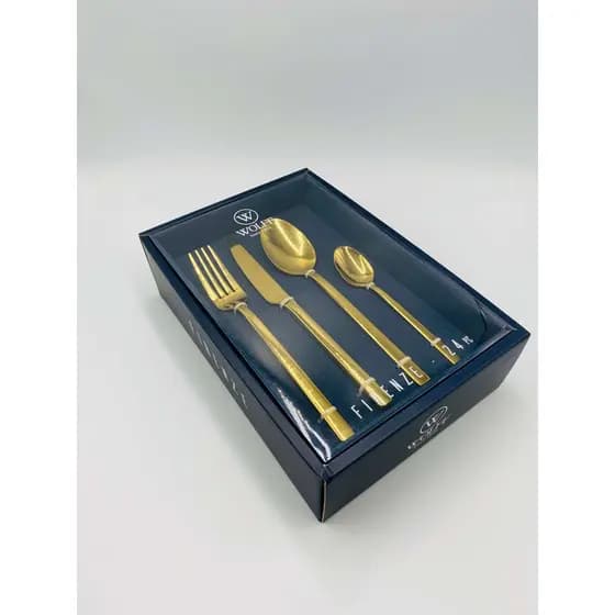 Faqueiro 24 Pecas De Aco Inox Firenze Dourado - Wolff