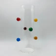 Vaso de Vidro Decorativo 1,2L com Bolinhas Coloridas – 25x13cm
