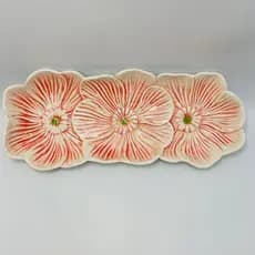 Petisqueira Flor em Cerâmica 31x13cm