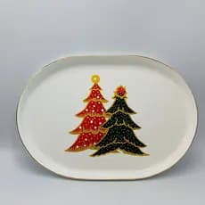 Travessa Bosque Encantado com Fio de Ouro 31cm (3x22x31cm) | Scalla