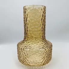 Vaso em Vidro com textura base redonda na cor âmbar G 25x17cm