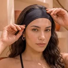 Faixa de Cabelo Larga em Malha Headband Esportiva Academia