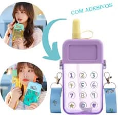 Garrafa Transparente Em Formato Celular Portátil Em Acrílico 300ML Para Leite, Suco e Água Geladeira Infantil
