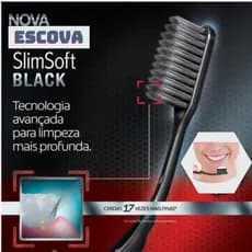 Escova Dental Slim Soft Black Kit Pack Com 3 Unidades Cor Preto Black