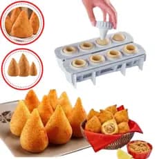Formas Modeladora de fazer coxinhas Fábrica De Salgados Manual Capacidade Para 8 Salgados Facíl e Prático