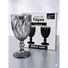 Jogo de 02 Taças de Vidro Diamante - 300ml
