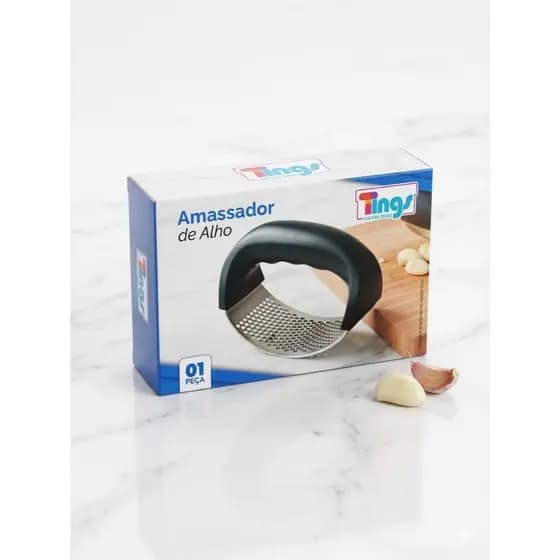 Espremedor Amassador de Alho em Aço Inox