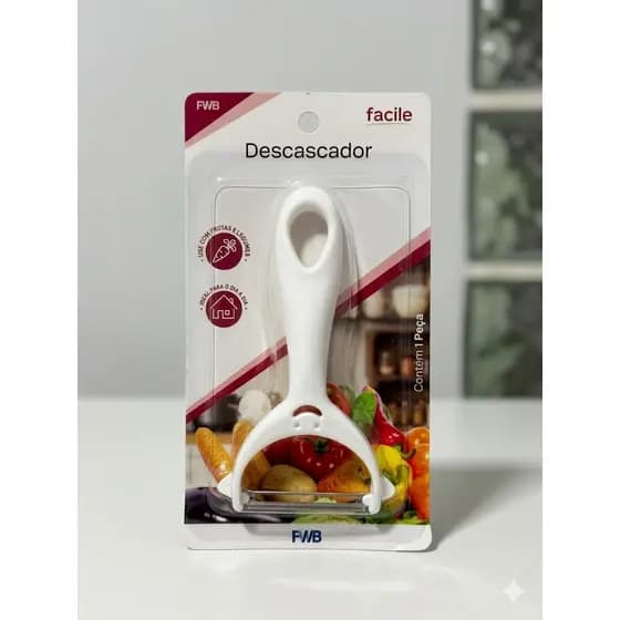 Descascador de Frutas e Legumes Facile FWB - Cabo Anatômico e Lâmina Inox