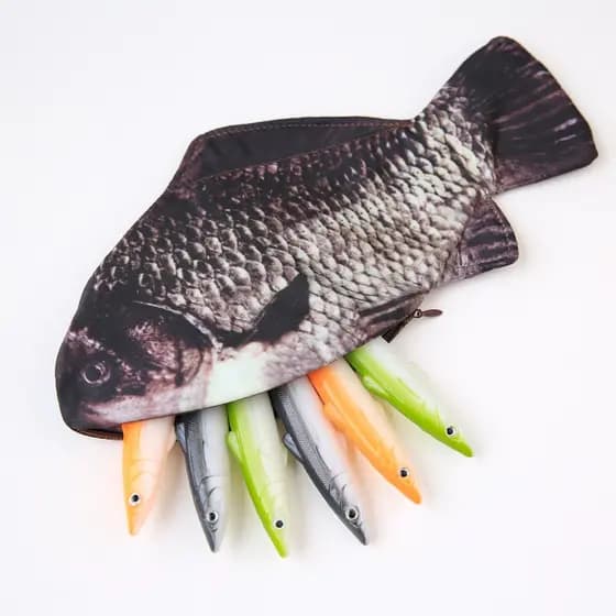 Estojo/Bolsa De Lápis Modelagem De Peixe Criativa Com Desenho Para Homem/Mulher