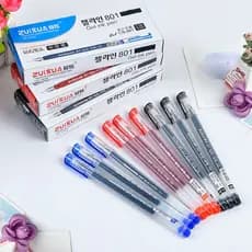 6 Pcs 0,38mm Preto/Vermelho/Azul Tinta Preta Caneta Gel De Grande Capacidade Ponta Da Agulha Do Estudante Gel Pen