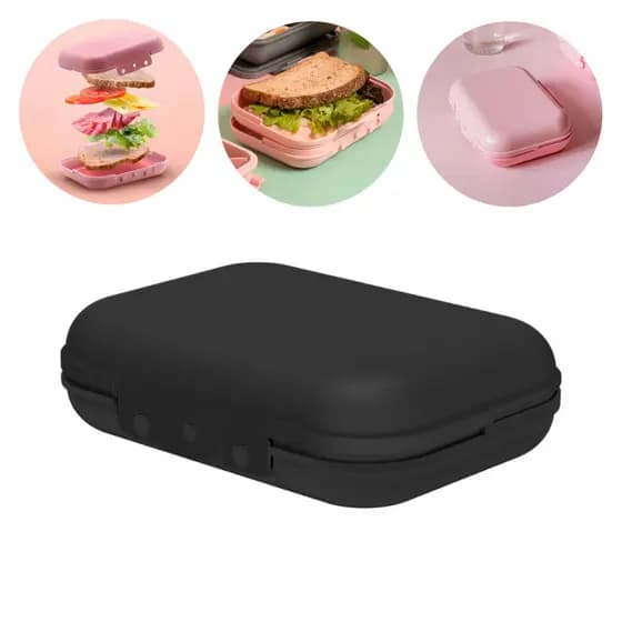 Sanduicheira Pote para Sanduíche com Trava Lancheira Escolar Marmita Fitness Freezer Microondas OU