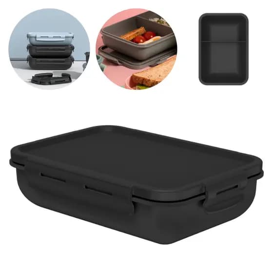 Pote de Alimentos 870ml com Tampa Hermética Trava Divisória Marmita Lancheira Microondas Freezer OU