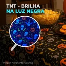 TNT 40g Neon Halloween 1,40m de Largura Para Festas Decoração Abóbora Caveira Brilha na Luz Negra