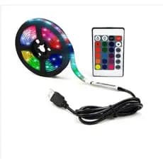 Fita Led 5050 Rgb Controle 3 Metros ou 3 metros bluetooth sem controle 3v Usb Tv Pc Carro