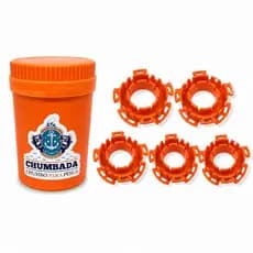 Kit Copo Porta Pernada Chicote Leader + 5 Carretel Enrolador Pernada Chicote Leader Chumbada Pesca de Praia