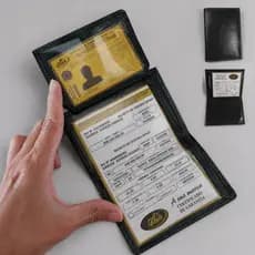 Porta Documento Carteira em Couro Moto Carro e Habilitação Compacta Com Porta Cartão - Envio Imediato