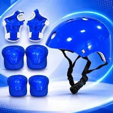 Kit Proteção Criança Bike Patins Skate Capacete Joelheira Cotoveleira Com 7 Peças