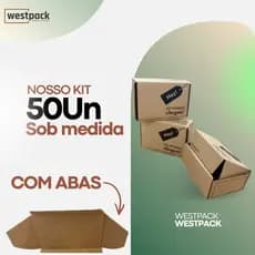50 Caixa Embalagem Correios Pequena 16x11x06 Estampada Sedex Kit