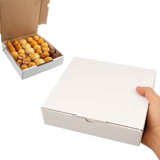Caixa Para Presentes Doces Salgados Lanches Cor Branca 25un Transporte Embalagens