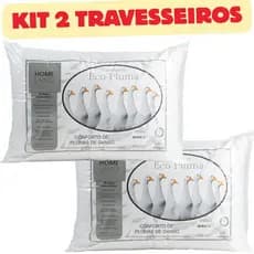 Kit 2 Travesseiro Antiacaro Descanso Pluma de Ganso