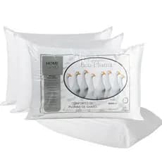 Kit 4 Travesseiros Macio Antiacaro Pluma de Ganso 70x50 Confortavel