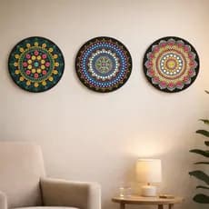 Kit 3 Quadros Decorativos Quarto Mandala Decoração para Sala