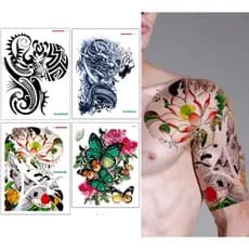 Tatuagem Temporária Tattoo Fake a Prova D'água Unisex Realistas 3D Festa Social Praia Verão Braço Peito Costas