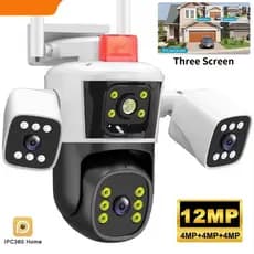 Câmera de Segurança Externa 3 Lentes a Prova Agua Camera IP wifi 360 Full HD Estilo Yoosee 2 Antenas