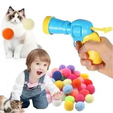 Brinquedo Interativo Para Gatos e Crianças Lançador de Bolinha