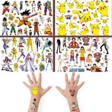 Tatuagem Temporária Tattoo Fake a Prova D'água Kit Festa Aniversário Animes Infantil Dragon Os Cavaleiros One Poké