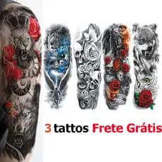 Tatuagem Temporária Tattoo Fake Kit Com 3 Peças Frete Grátis a Prova D'água 3D Festa Verão Praia Masculino Feminino
