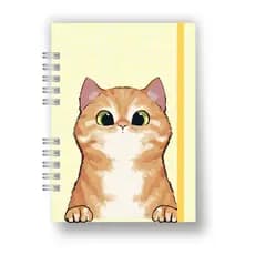Caderno Sketchbook - Caderno Gato Amarelo, Personalizado, Com nome -  Caderno de desenhos e Anotações