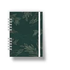 Caderno Sketchbook - Caderno Flores Verdes, Florido Personalizado, Com nome