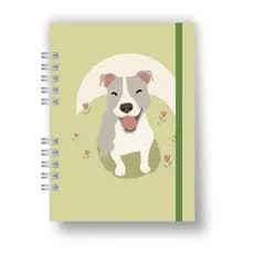 Caderno Sketchbook - Caderno Personalizado com nome - Bullet Journal - Cachorro Pitbull A5