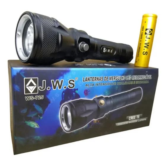 Lanterna Profissional Para Mergulho Led T6 Jws Ws-725 Cor Da Luz Branco