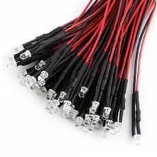 10x LEDs 5mm BRANCO Flat Top Alto Brilho Montado 5v-12v Fácil Instalação LED 5mm Branco – LED