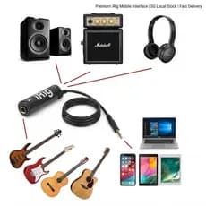 Adaptador iRig Interface de Áudio Guitarra Violão Baixo no Celular Android iOS iPhone Tablet iPad PC