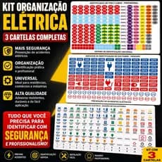 Kit Com 3 Cartelas Adesivo Identificador De Voltagem Tomadas E Painéis 110v 220v-adesivo para tomada-adesivo voltagem