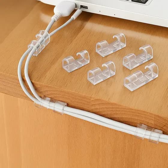 Kit 60 Organizadores de Fios e Peças Clip Fixador Cabos Autoadesivo