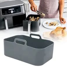 Forma De Silicone Retangular Air fryer Antiaderente Cesto Silicone Fritadeira Elétrica Grande