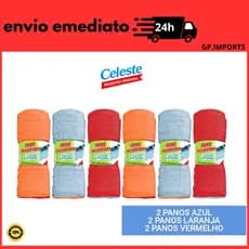 Pano De Chão Microfibra Kit 3 Ou Mais Unidades Celeste Limpeza Chão, Vidro, Carro e mesa Geral.