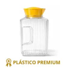 Garrafa de Água e Suco para Geladeira 1,7L Plástico Premium Verde ou Amarela Transparente
