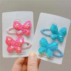 2PCS Linda Princesa Lantejoula Lantejoulas De Peixe Borboleta Meninas Grampos De Cabelo Cabeleireiro Clipes De Barrettes Acessórios