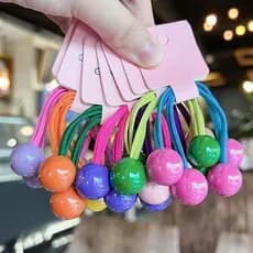 2PCS Lovely Ball Color Girls Bandas De Cabelo Elásticas Kids Princess Hair Accessories Crianças Laços Baby Headwear