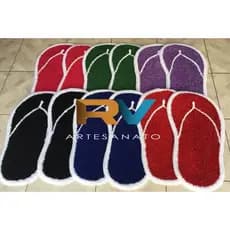 Tapetinho de Frufru Malha para Quarto Cozinha Banheiro Porta Decorativo Multiuso 2 unidades