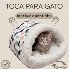 Cama Pet Toca Toquinha Gato 50x45 Quentinha Macia Sherpa Inverno 2 Modelos Toca Pet