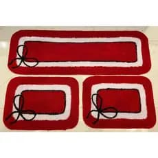 Tapete Frufru Passadeira Cozinha Quarto Jogo de Tapete Malha Frufru Promoção 3 peças 1,20m x 0,40cm