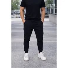 Calça Jogger Masculina Preto Básico com Cordão Regulável Oferta