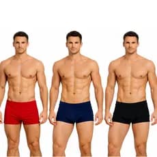Kit 3 Sunga Boxer Masculina Poliamida Com Forro Praia Piscina Natação Cordão de Regulagem Tecido Premium Verão
