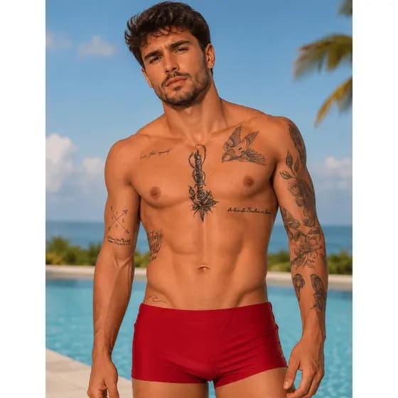 Sunga Boxer Praia Masculina Suplex Com Forro E Elástico
